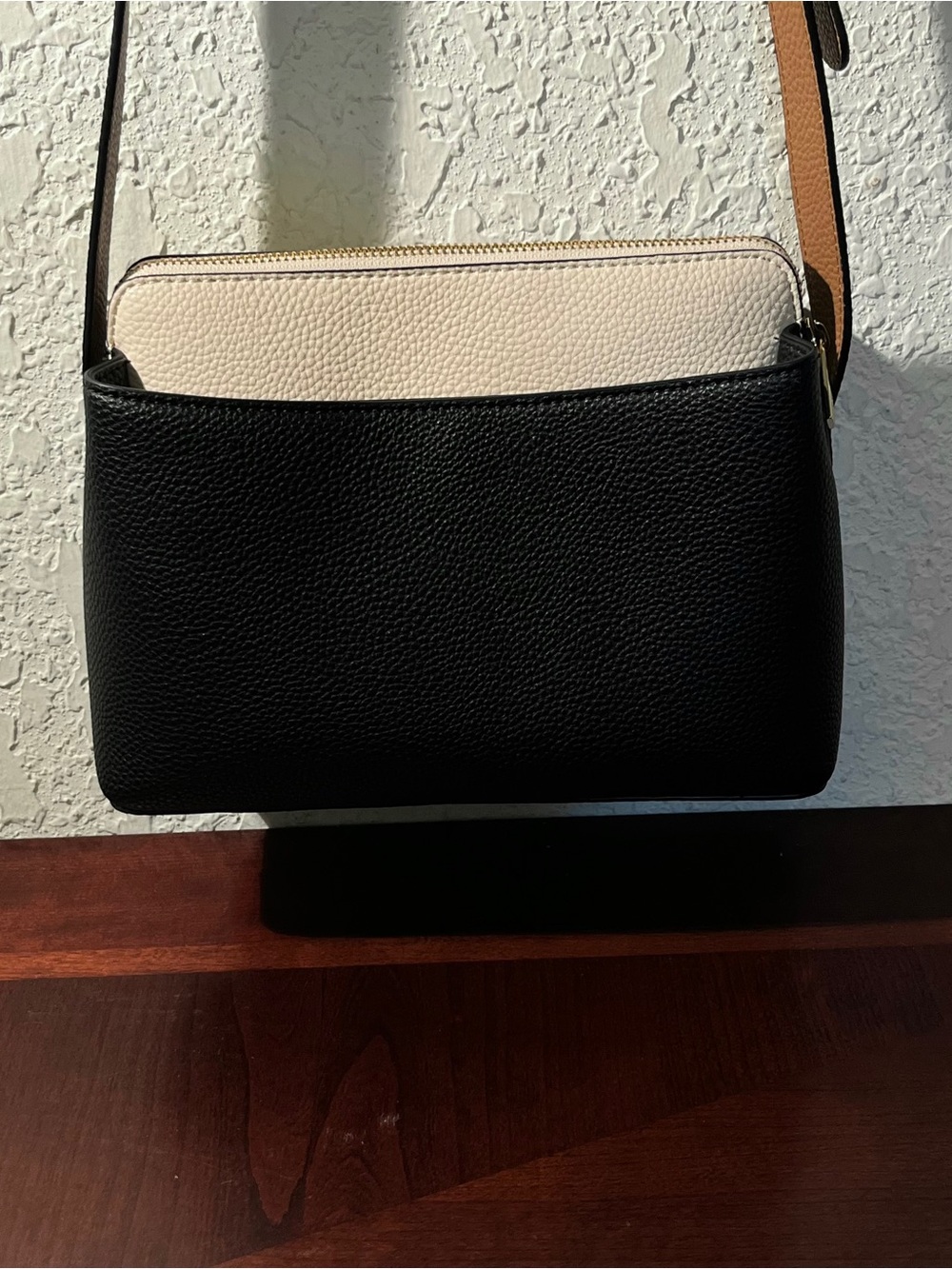 Nanette Lepore Black and Cream Two-Tone Pebbled Crossbody - Picture 3 of 10